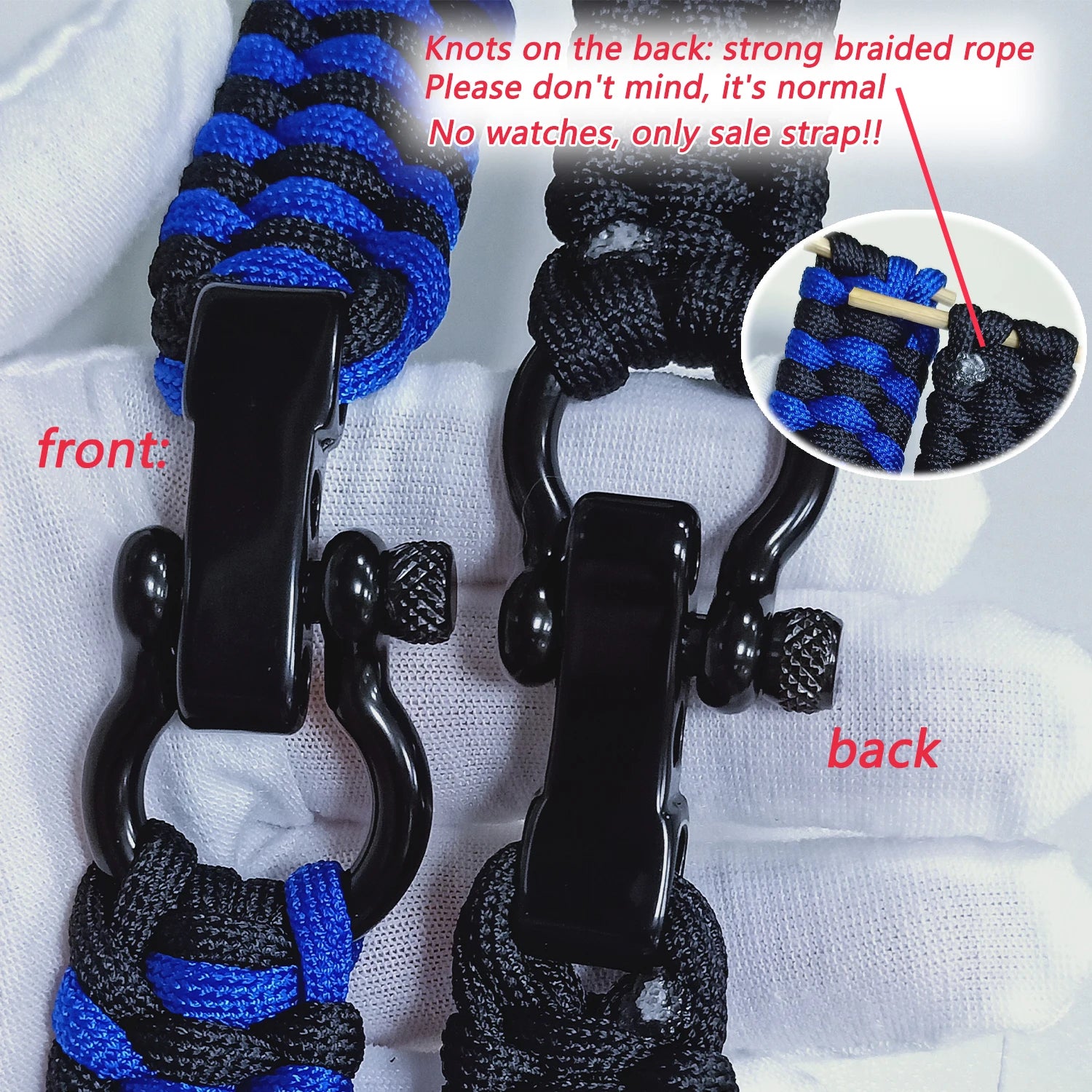 Braided Nylon Bracelet for Apple Watch with Adjustable Buckle (M 165mm - 170mm - 175mm)