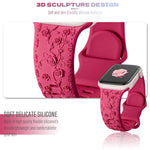 Floral Embossed Silicone Strap for Apple Watch