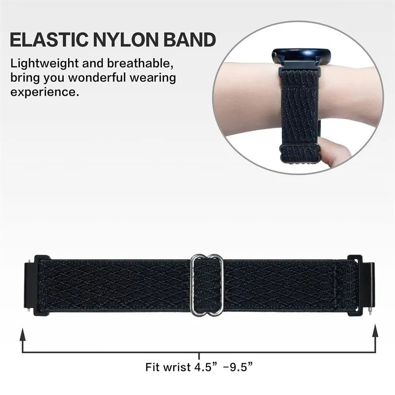 Shiny Nylon Elastic Band For Samsung Galaxy Watch / Huawei Watch Smart Watch