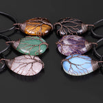 Tree of Life 7 Chakra Gemstone Pendant Necklace
