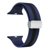 Midnight Blue Black - Silver Buckle / 38mm 40mm 41mm