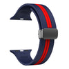 Midnight Blue Red - Black Buckle / 38mm 40mm 41mm