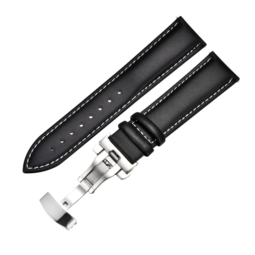 Elegant Business Faux Leather Watch Strap