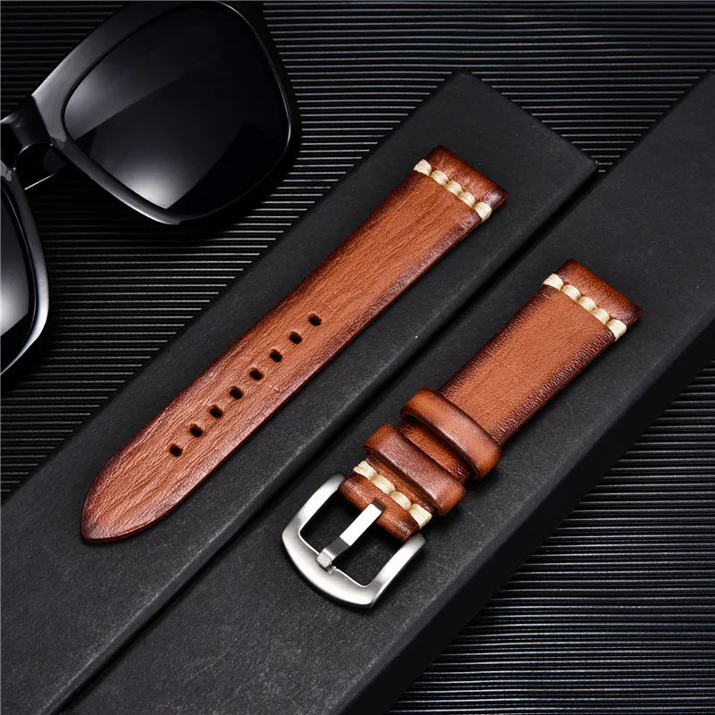 Retro Genuine Leather Watch Strap