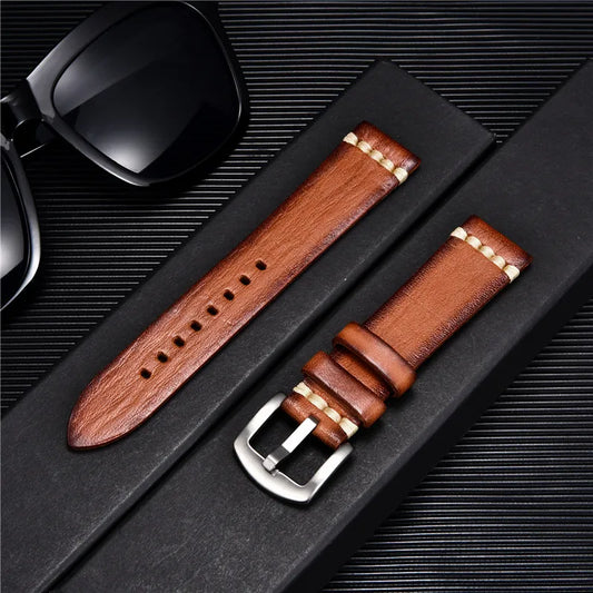 Retro Genuine Leather Watch Strap