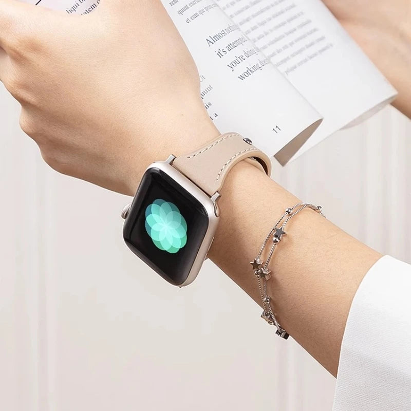 Business Real Leather Strap For Apple Watch Band