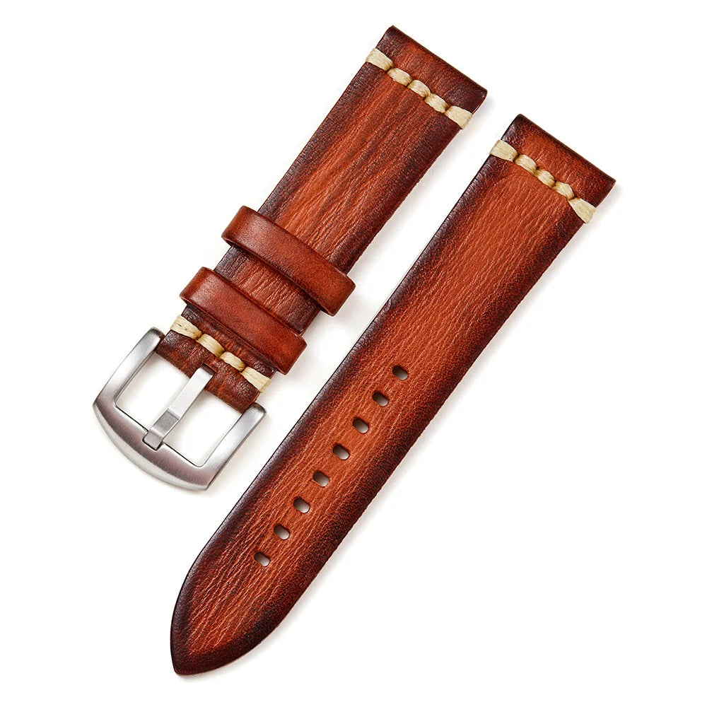 Retro Genuine Leather Watch Strap