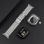 Elegant Stainless Steel Bracelet Band with Protective Case for Apple Watch