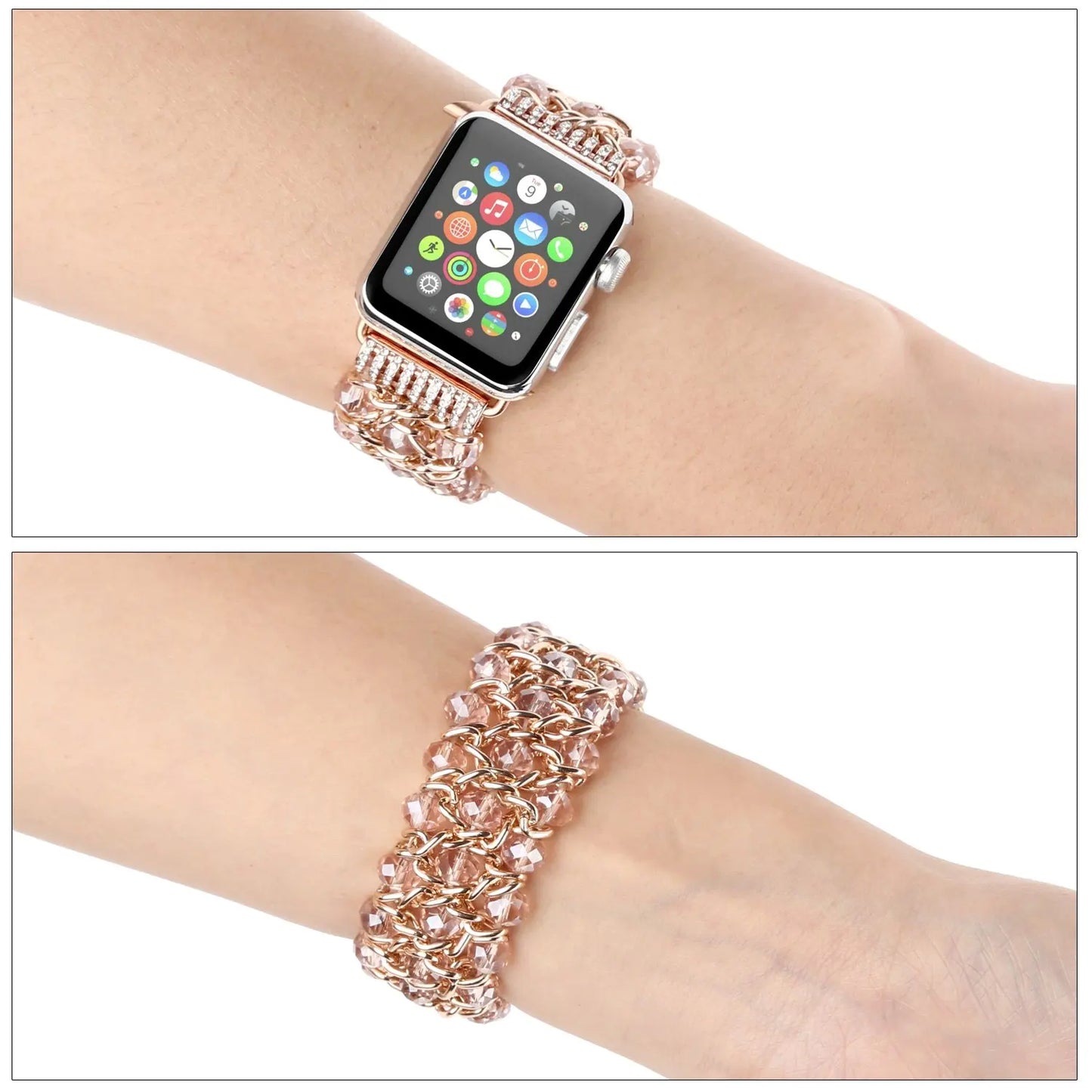 Glitter Pearl Bracelet Band Compatible with Apple Watch