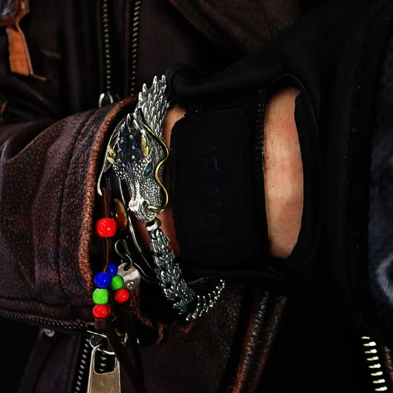 Dragon Vintage Retro Style Three-dimensional Metal Bracelet