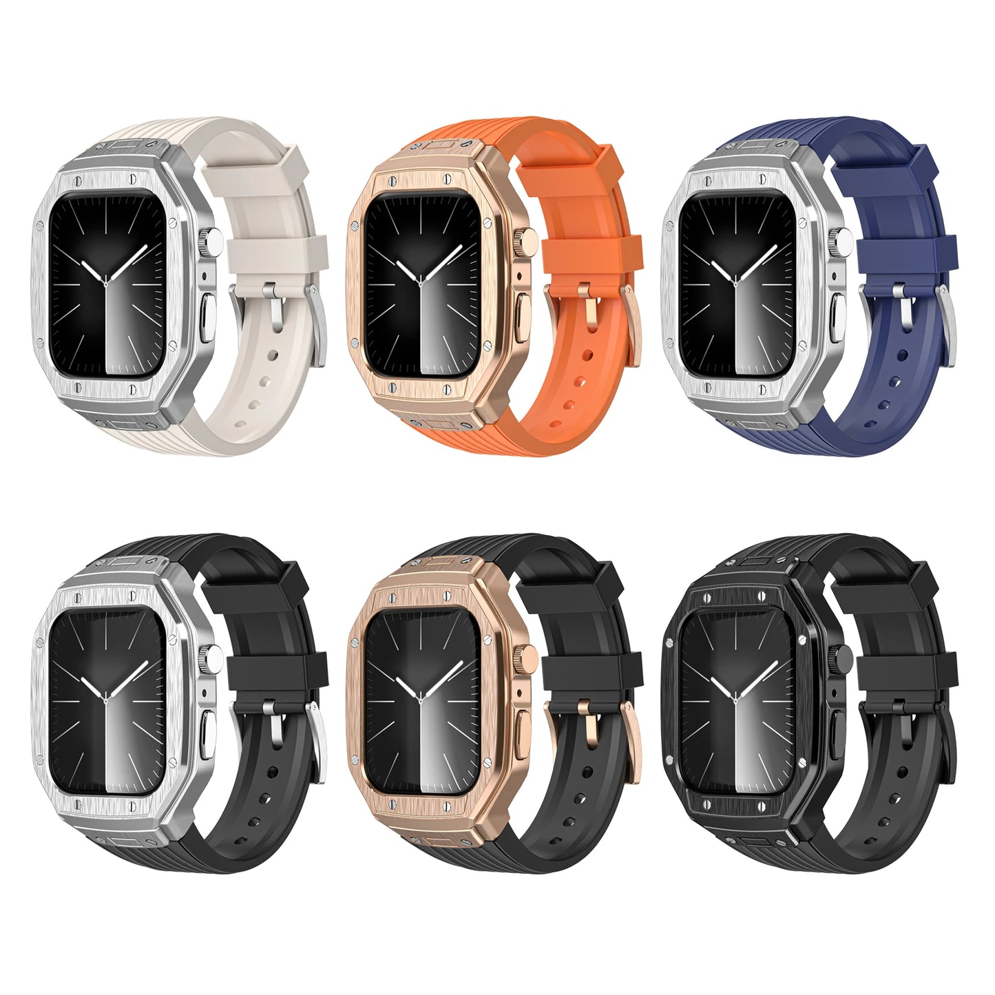 Luxury Metal Case and TPU Strap Modification Kit for Apple Watch