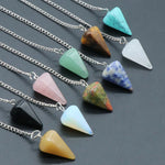 Natural Stone Quartz and Agate Pendulum Pendants for Reiki and Divination