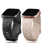 Engraved Silicone Strap for Apple Watch – Leopard Patterns