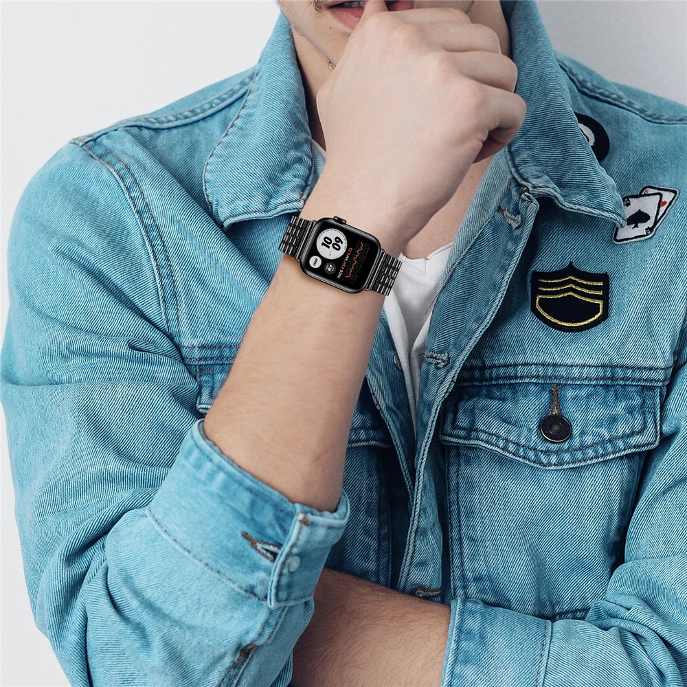 Adjustable Stainless Steel Bracelet strap for Apple iWatch