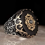 Vintage Punk Big Black Zircon Stone Rings