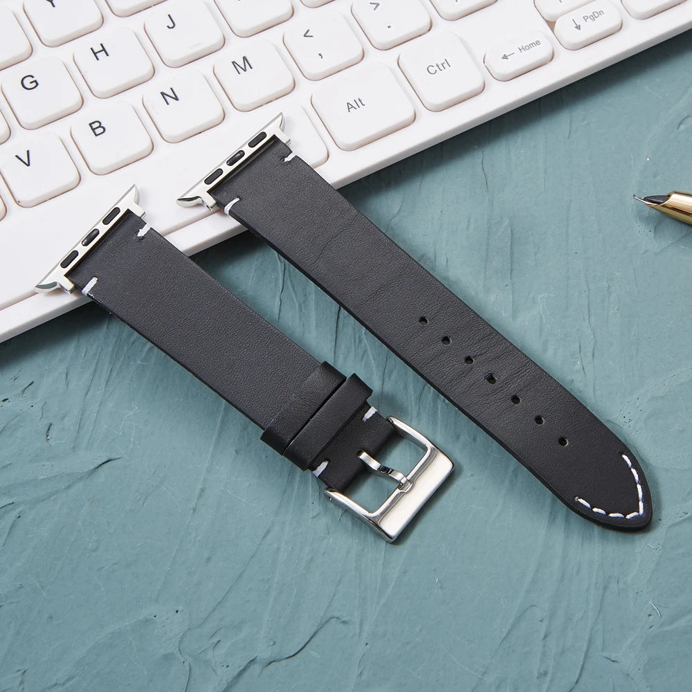 Genuine Cow Leather Strap for Apple Watch