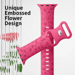 Floral Engraved Silicone Strap for Apple Watch