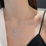 Heart-Shaped Four-Leaf Clover Pendant Necklace