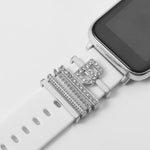 Initials Letter Charms for Apple Watch Silicone Strap