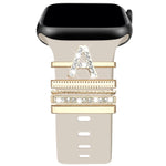 Alphabet Name Initials Decorative Charms Ring Loops for Apple Watch Silicone Bands