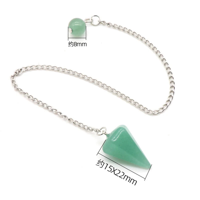 Natural Stone Quartz and Agate Pendulum Pendants for Reiki and Divination