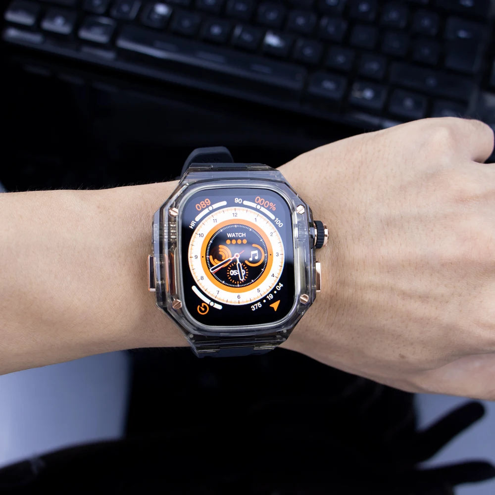 Luxury Transparent Case and Rubber Band Modification Kit for Apple Watch