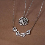 Heart-Shaped Four-Leaf Clover Pendant Necklace