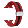 Red Black - Silver Buckle / 38mm 40mm 41mm