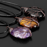 Tree of Life 7 Chakra Gemstone Pendant Necklace