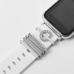 Initials Letter Charms for Apple Watch Silicone Strap