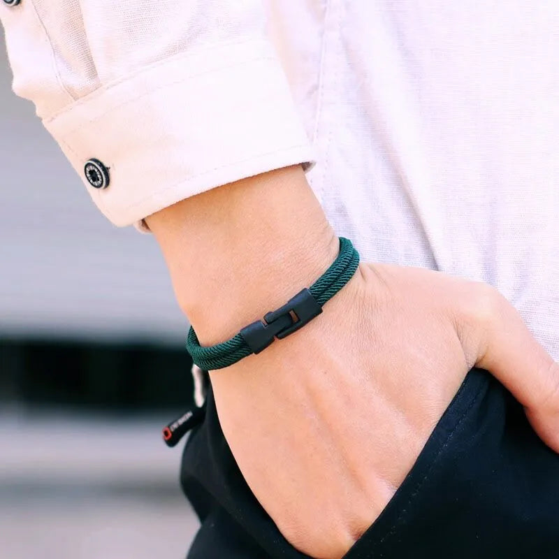 Fashion Men's Double Layer Thread Bracelet