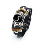 A-to-Z English Alphabet Name Initial Leather Bracelet