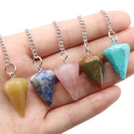 Natural Stone Quartz and Agate Pendulum Pendants for Reiki and Divination