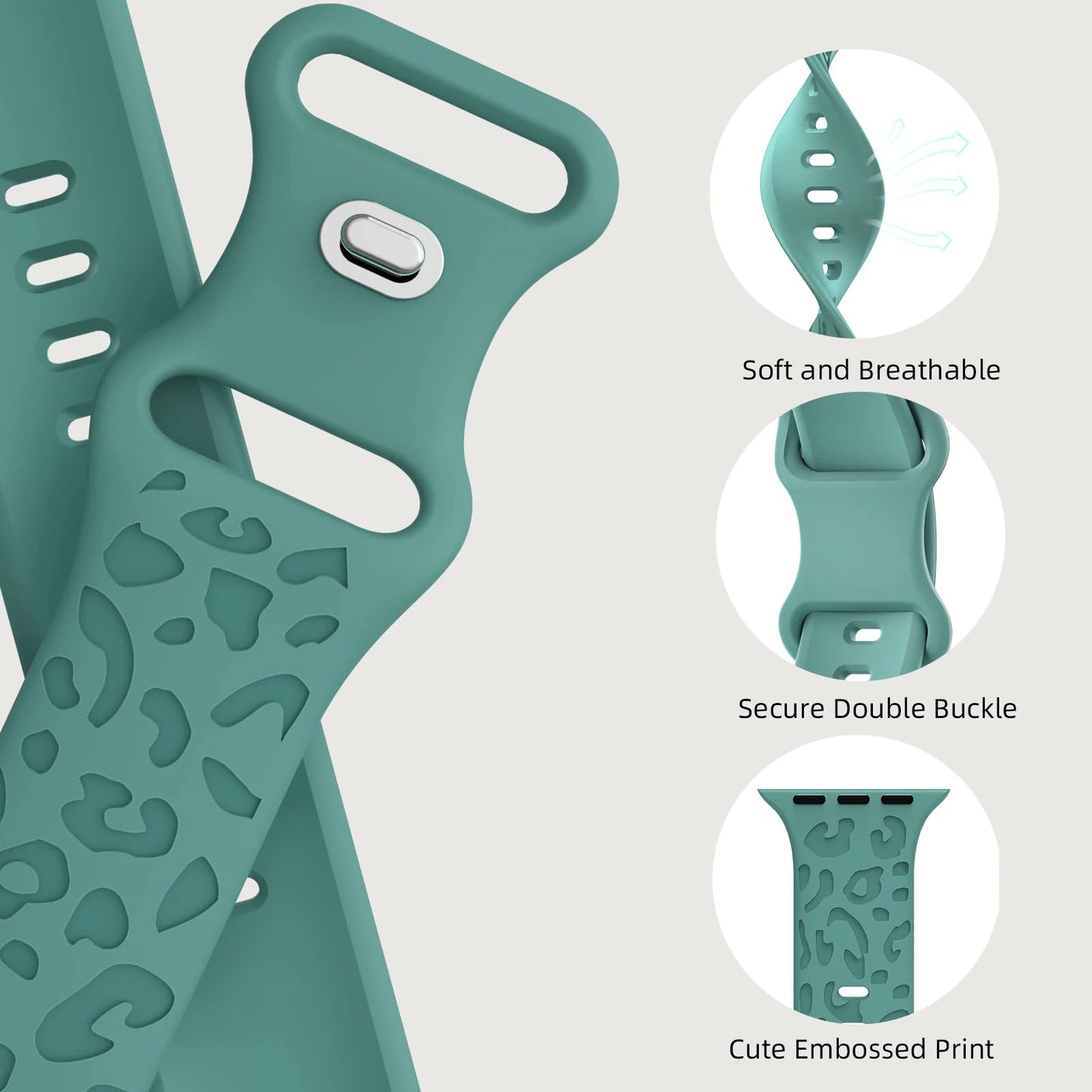 Engraved Silicone Sport Strap for Apple Watch