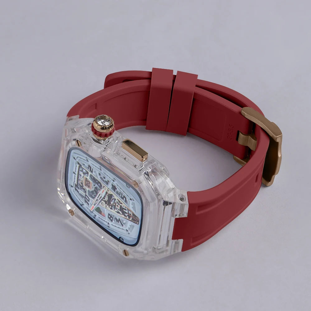 Luxury Transparent Case and Rubber Band Modification Kit for Apple Watch