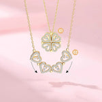 Heart-Shaped Four-Leaf Clover Pendant Necklace