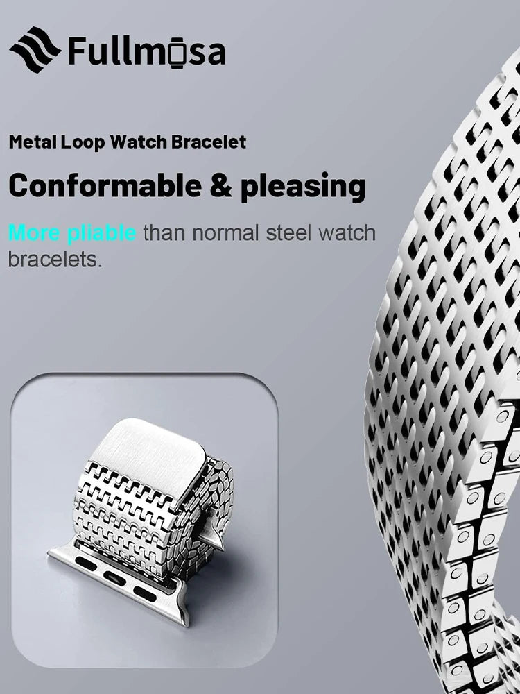 Carbon Steel Magnetic Attraction Strap for Apple Watch