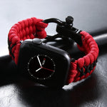 Braided Nylon Bracelet for Apple Watch with Adjustable Buckle (M 165mm - 170mm - 175mm)