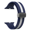 Midnight Blue White - Black Buckle / 38mm 40mm 41mm