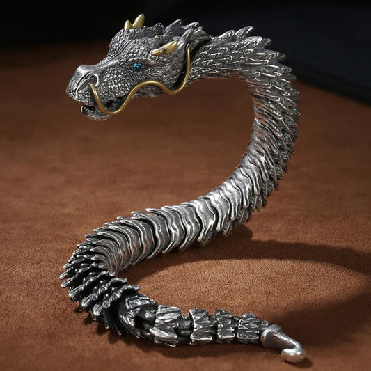 Dragon Vintage Retro Style Three-dimensional Metal Bracelet