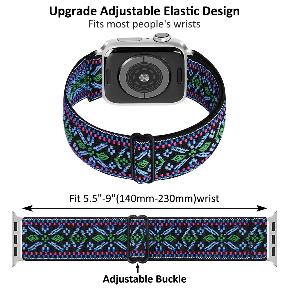Adjustable Elastic Nylon SmartWatch Band For iWatch