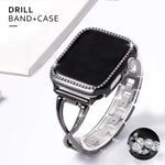Stoned Stainless Steel Strap + Protective Case for Apple Watch Band