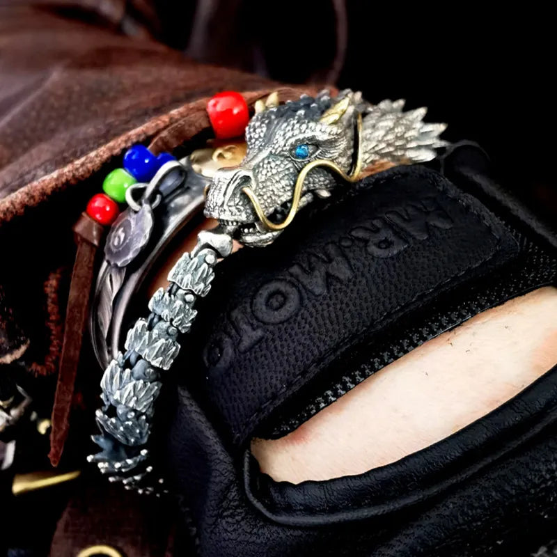 Dragon Vintage Retro Style Three-dimensional Metal Bracelet