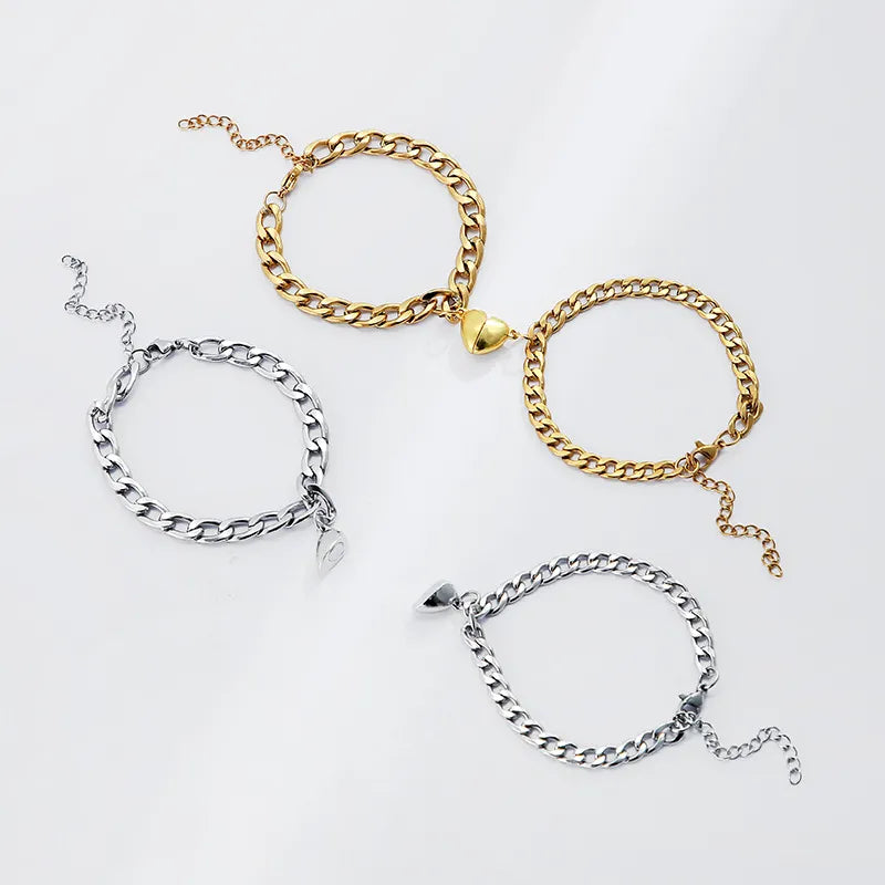 Heart Attraction Magnetic Couple Bracelets Set