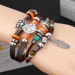 Vintage Gothic Punk Multilayer Leather Bracelet