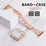 Stoned Stainless Steel Strap + Protective Case for Apple Watch Band