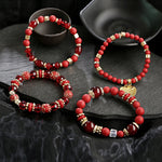 4-piece/set Retro Ethnic Bohemian Love Charm Crystal Beaded Bracelet