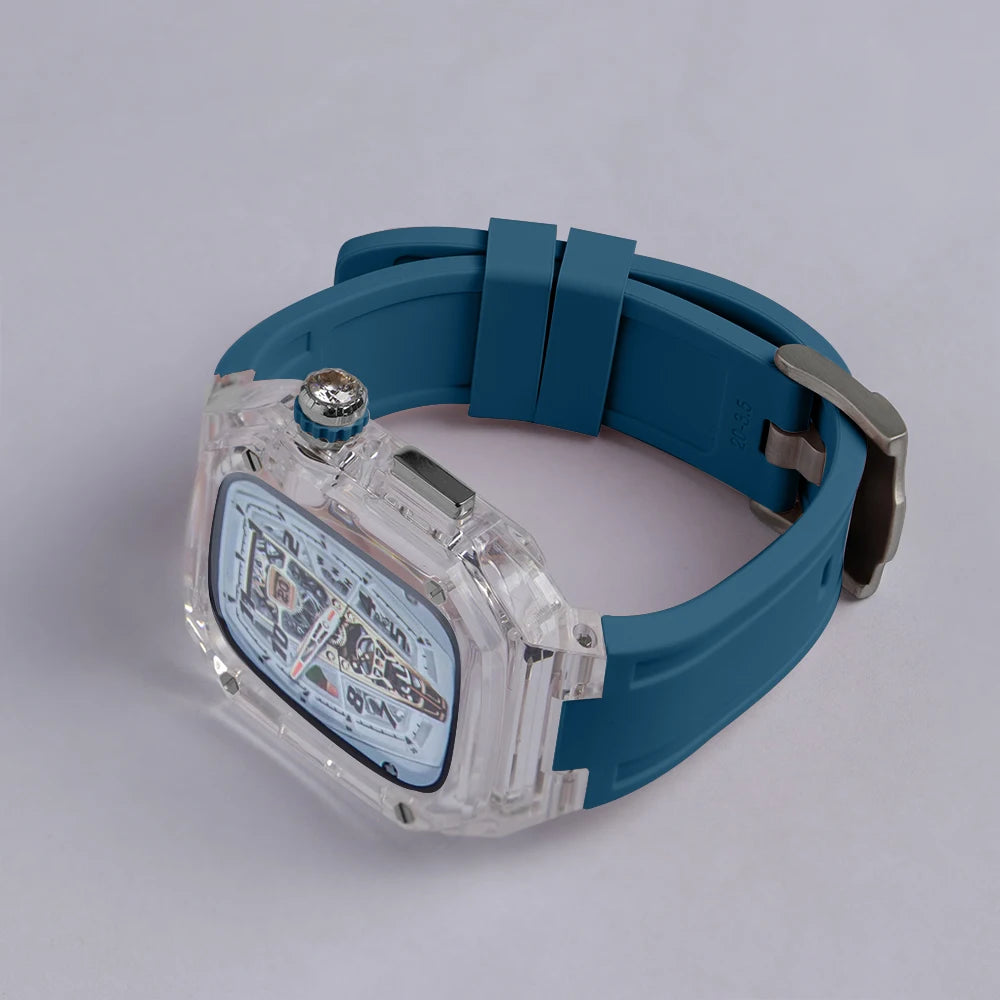 Luxury Transparent Case and Rubber Band Modification Kit for Apple Watch