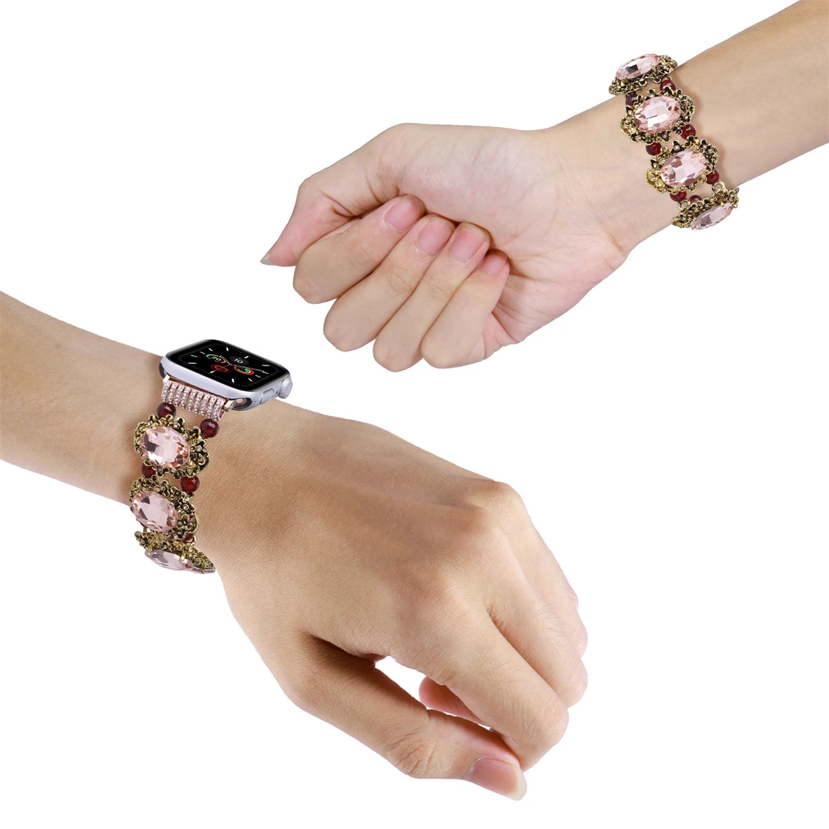 Gemstone Stainless Steel Apple Watch Band