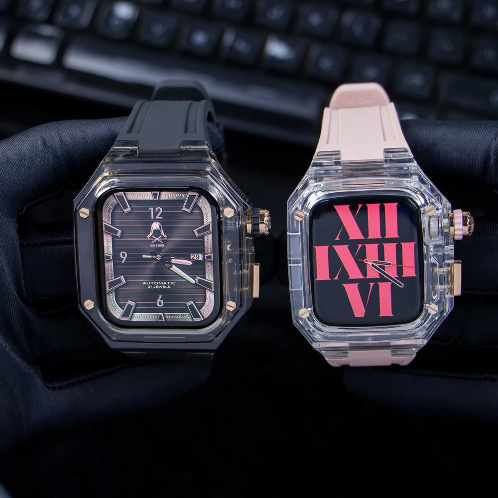 Luxury Transparent Case and Rubber Band Modification Kit for Apple Watch